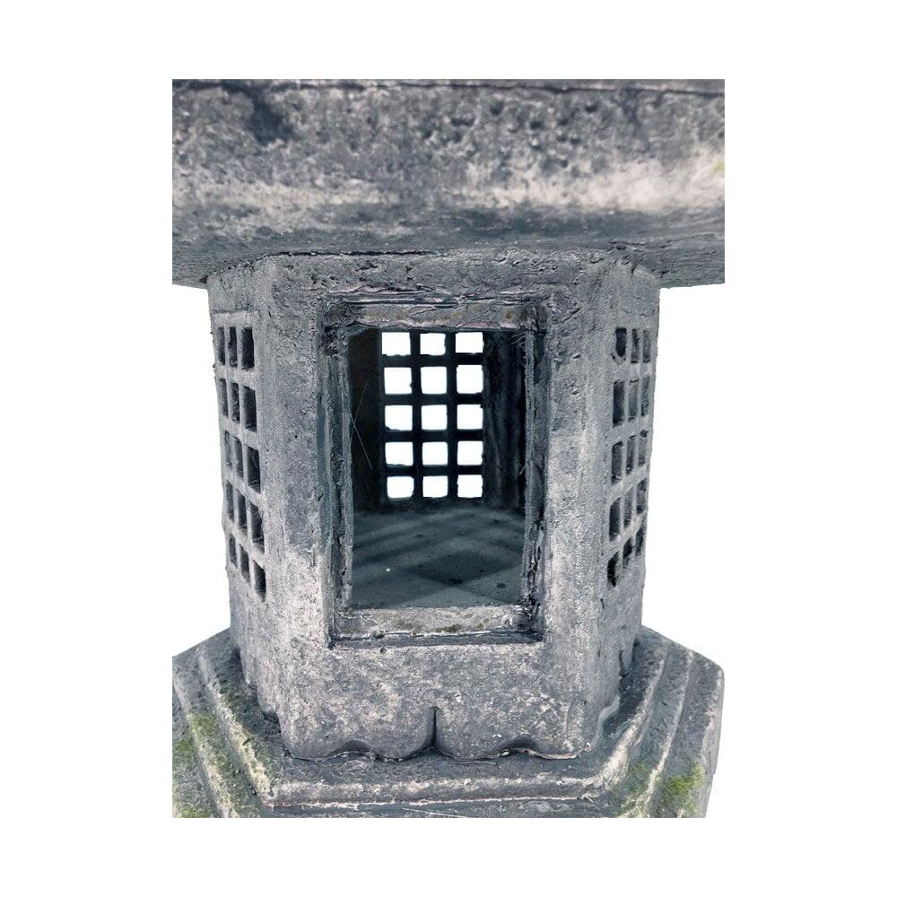 Hi-Line Gift Ltd 76355-D 40In Grey Stone Pagoda Lantern