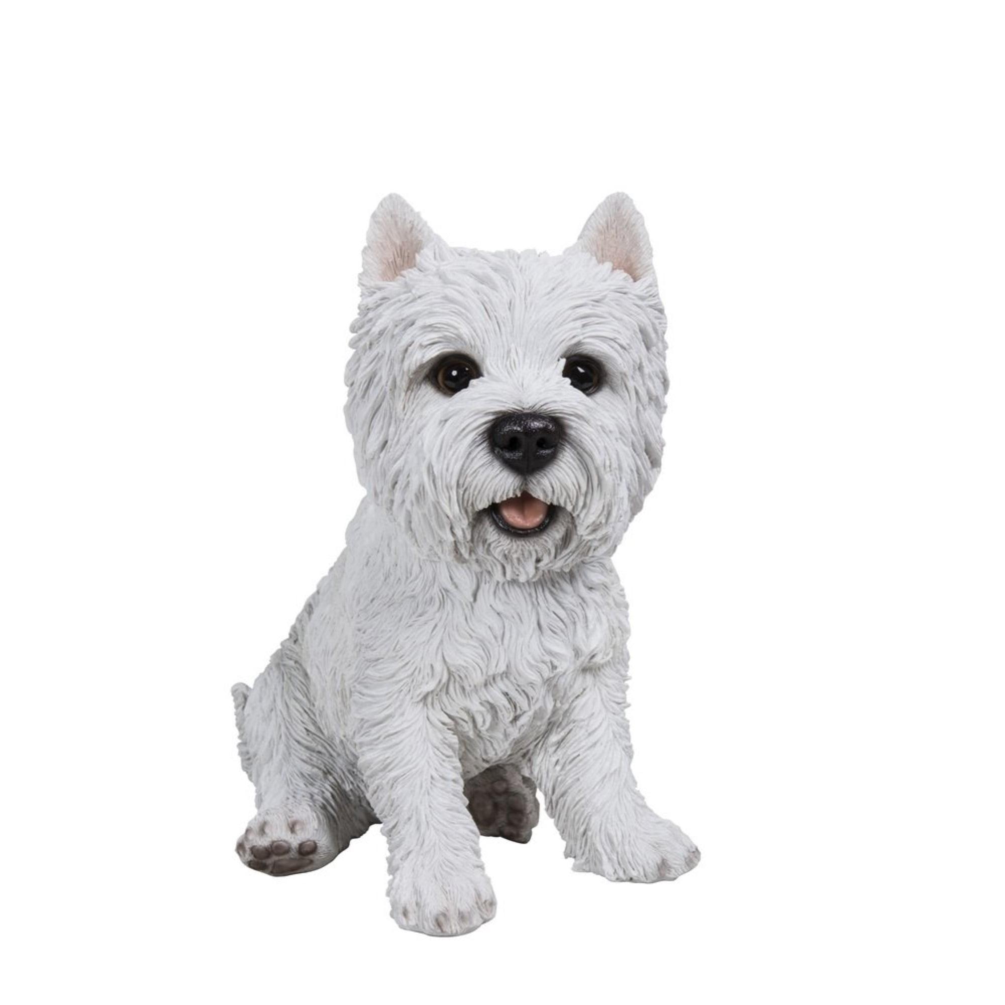 Hi-Line Gift Ltd. Sitting White Terrier Dog Statue