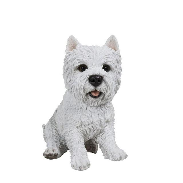Hi-Line Gift Ltd. Sitting White Terrier Dog Statue