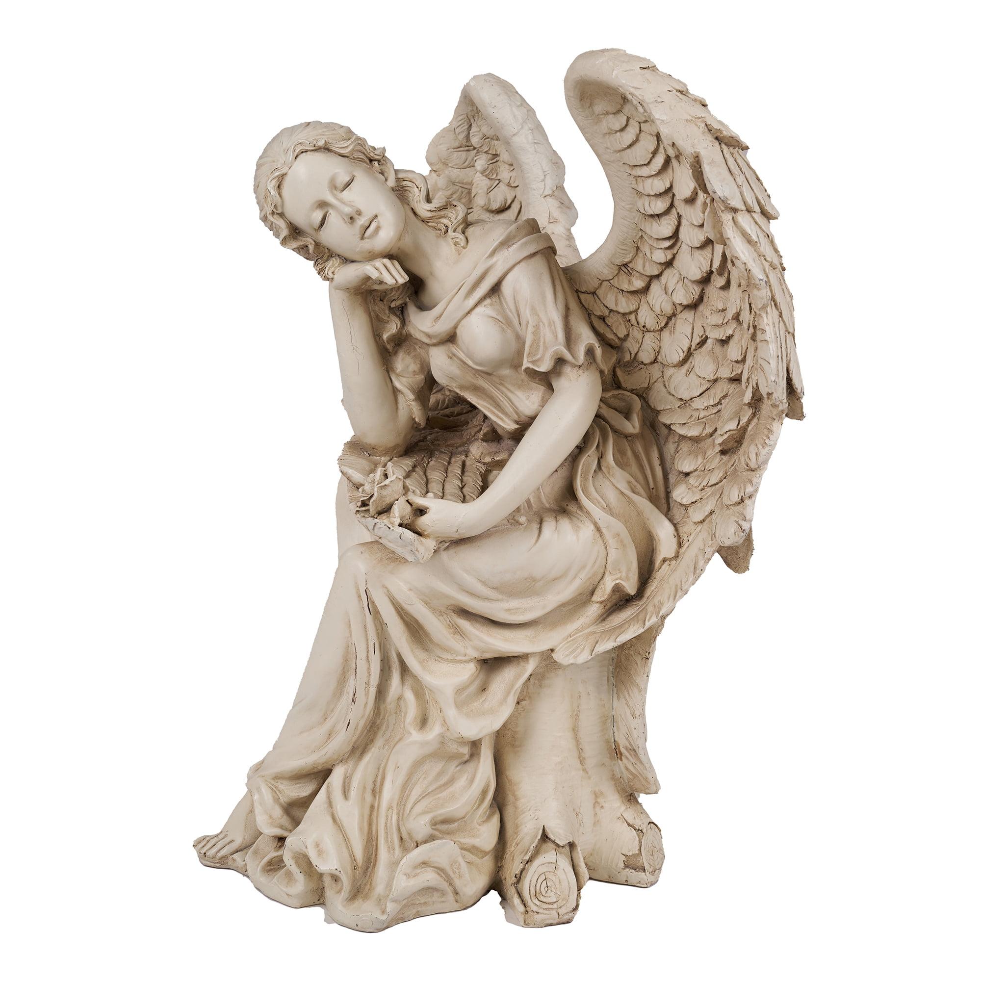 Ethereal White Resin Sleeping Angel Statue