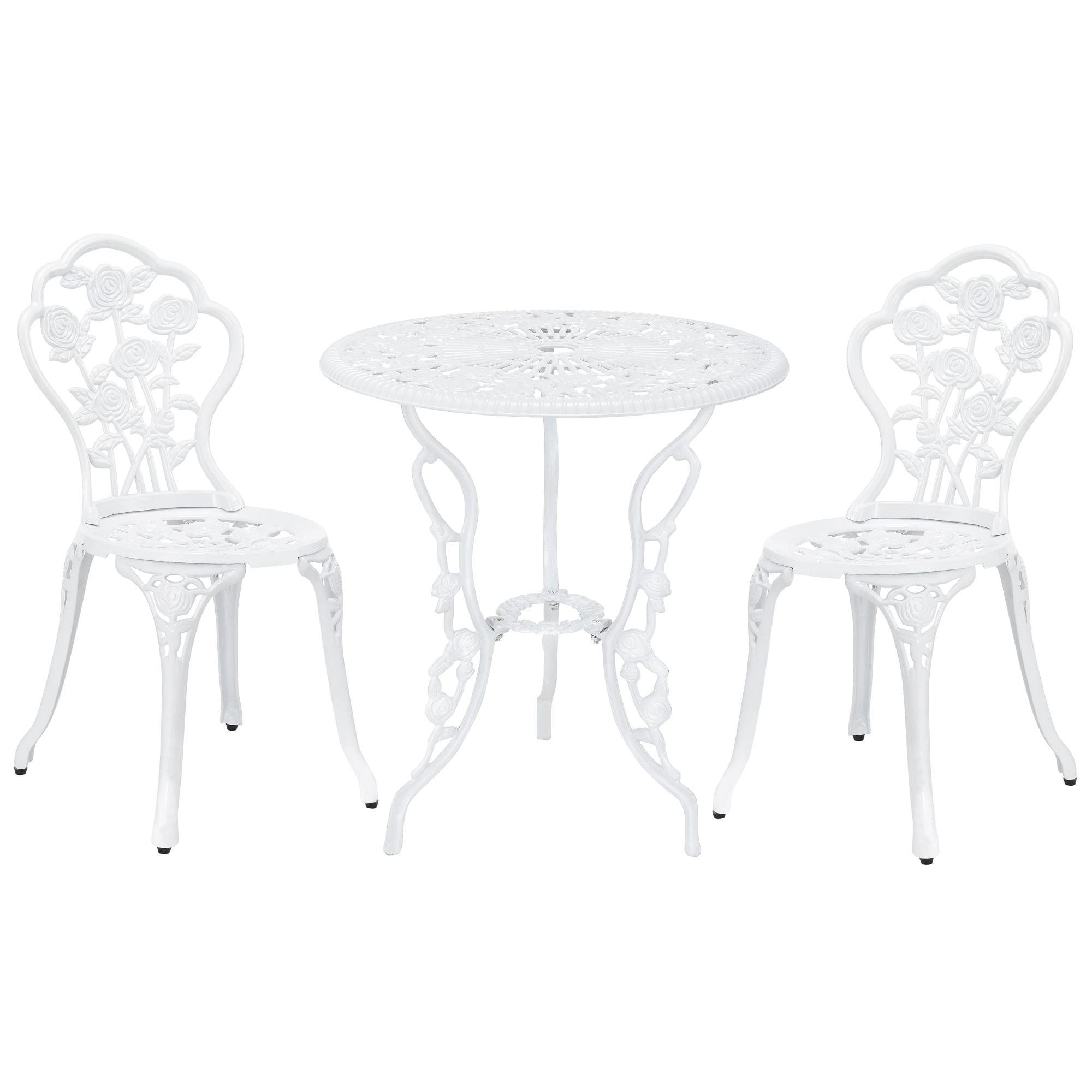 SunnyDaze Decor 2 - Person Metal Patio Dining Set with Round Table