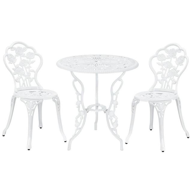 SunnyDaze Decor 2 - Person Metal Patio Dining Set with Round Table