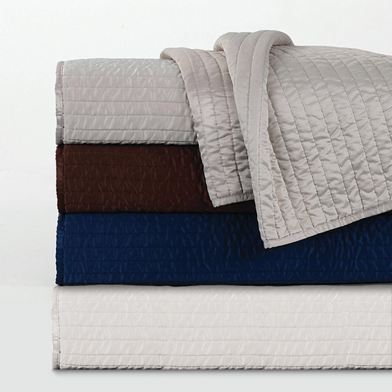 Indigo Hill by HiEnd Accents Satin Channel Silky Satin Design Solid Color Classic Modern Quilt Set