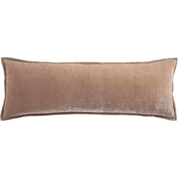 Stella Solid Faux Silk Velvet Romantic Western 14x42 inch Long Lumbar Pillow