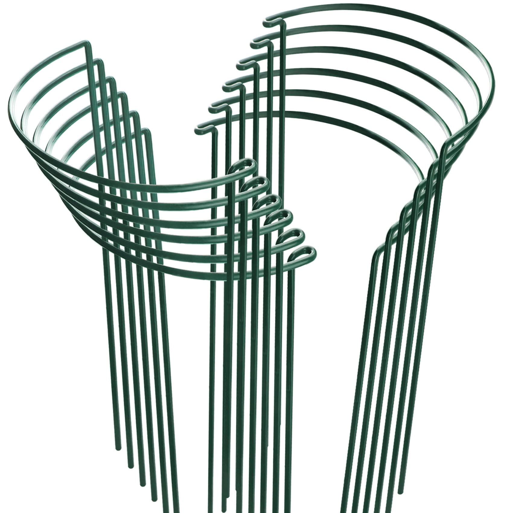 HiGift 12 Pack Plant Stakes for Indoor Plants, Metal Garden Peony Support Cages, Outdoor Plant Supports Ring Prop, Large Plant Stake for Hydrangea,Rose,Flower,Vine,Potted Plants (10" W x 15.8" H) C21