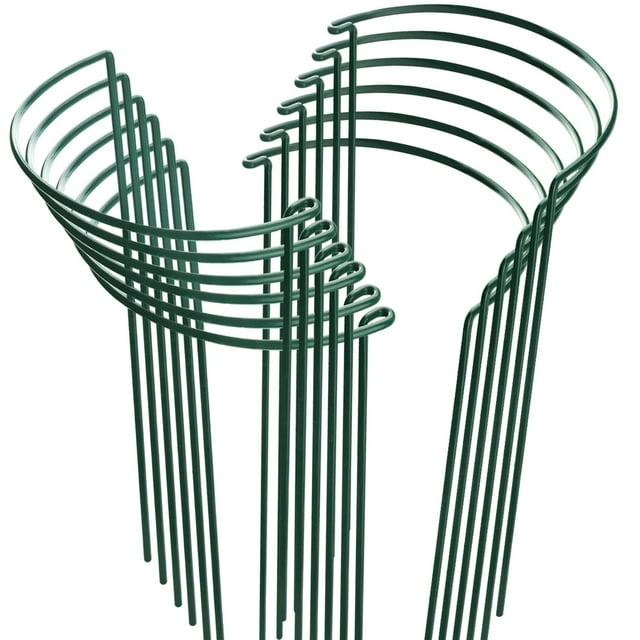 HiGift 12 Pack Plant Stakes for Indoor Plants, Metal Garden Peony Support Cages, Outdoor Plant Supports Ring Prop, Large Plant Stake for Hydrangea,Rose,Flower,Vine,Potted Plants (10" W x 15.8" H) C21