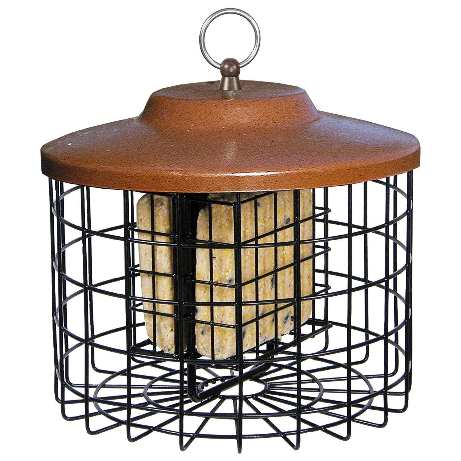 Squirrel-X Squirrel Proof Double Suet Feeder, Cage Bird Feeder, 2 Suet Cake Capacity