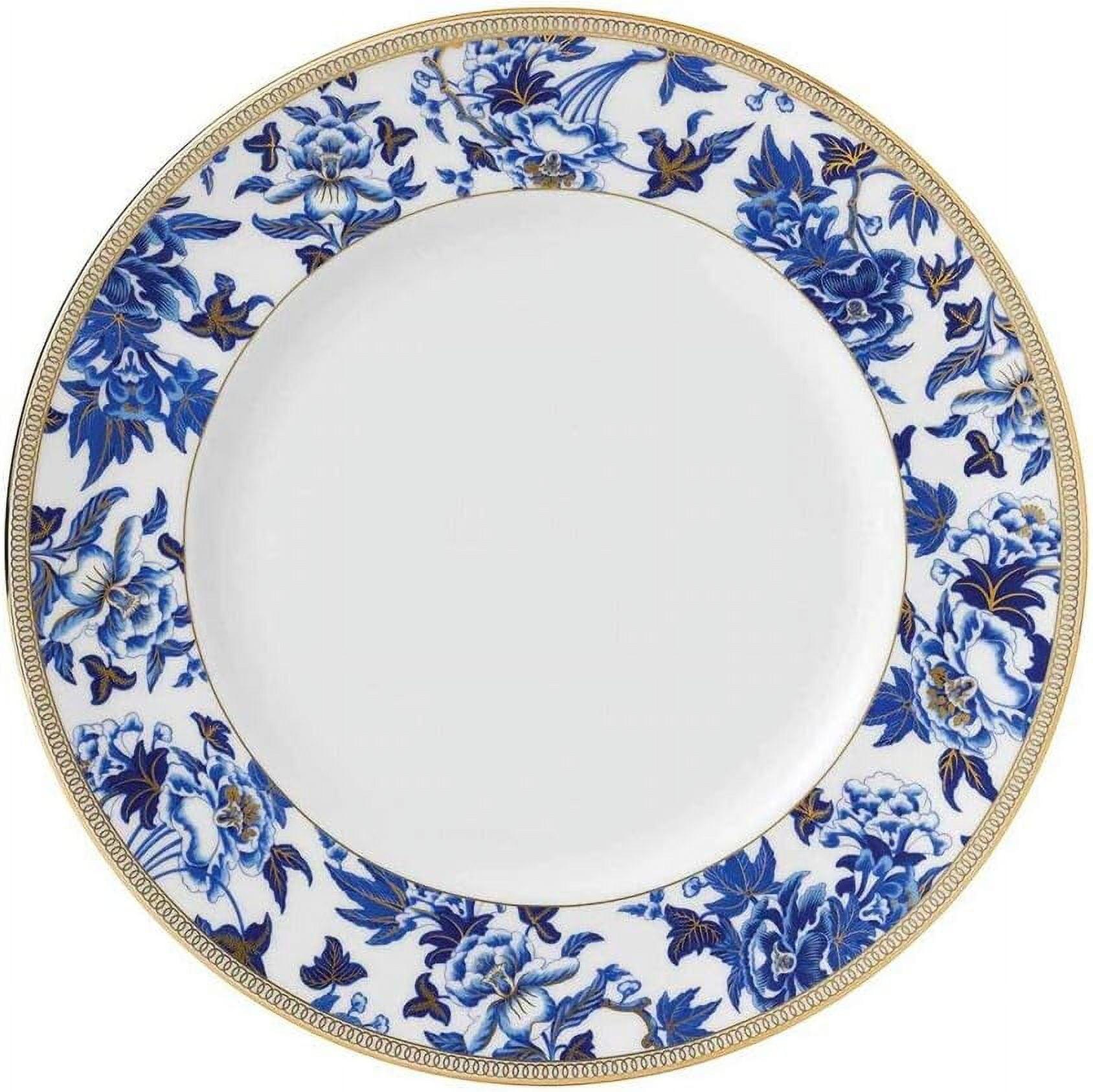 Hibiscus 10.75" Porcelain Dinner Plate with Gold Band