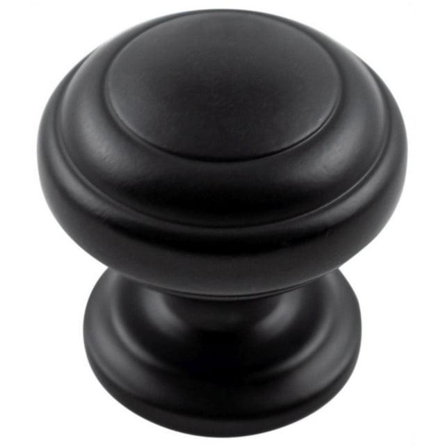 Zephyr Collection Knob 1-1/4 Inch Diameter Matte Black Finish
