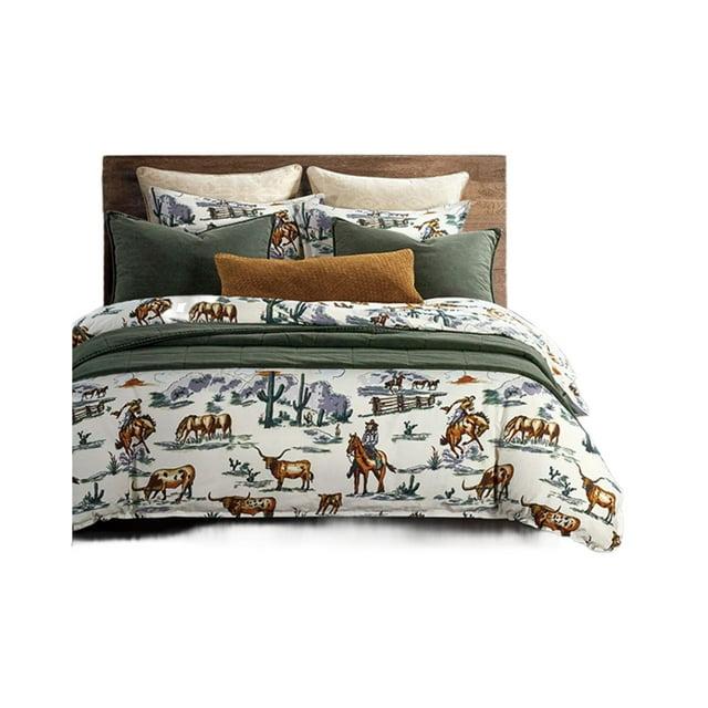 Paseo Road by HiEnd Accents Ranch Life Duffle Bag Animal Print Cotton Western Rustic Duvet Cover Set