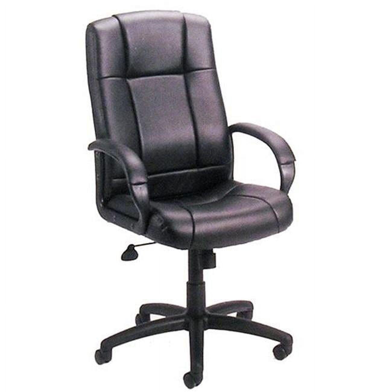 Elegant Executive High-Back Swivel Chair in Black Caressoft