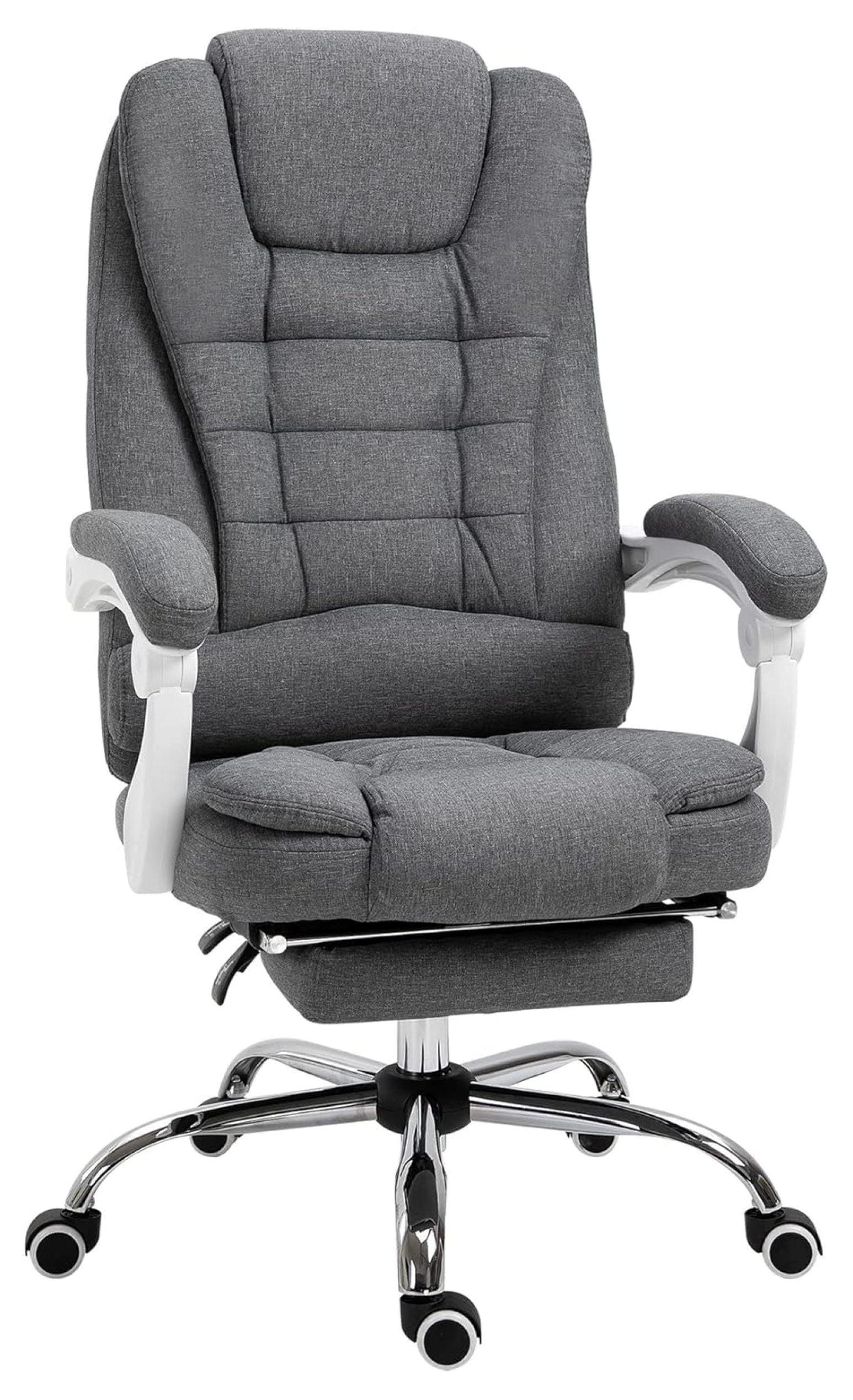 Dark Gray High-Back Fabric Executive Swivel Chair with Fixed Arms