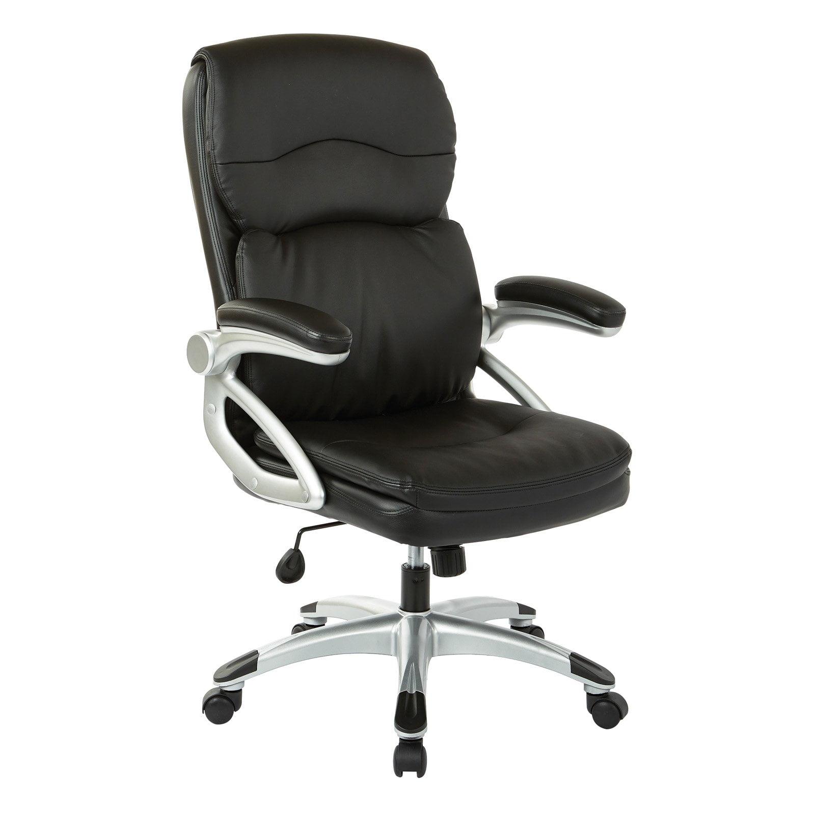 High Back Black Leather Executive Chair with Adjustable Arms