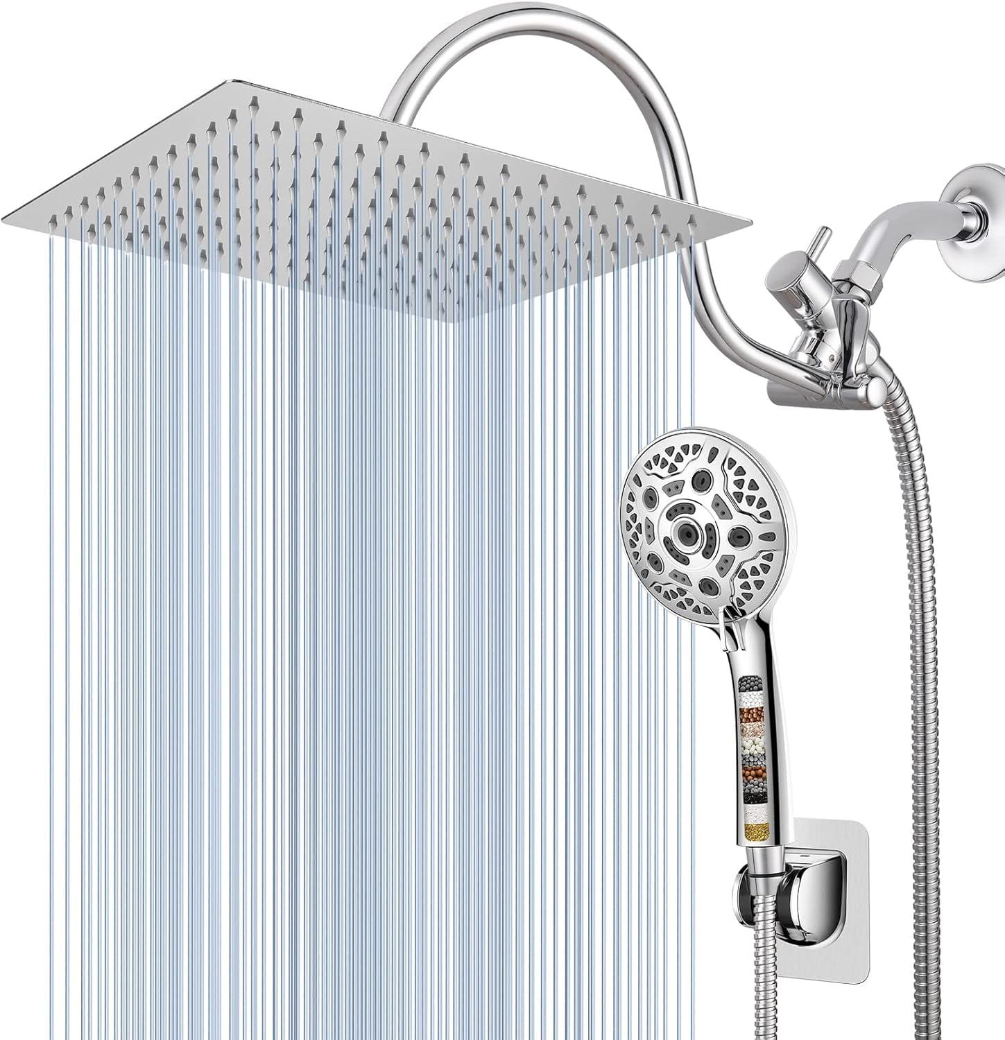 High Pressure Rainfall Shower Head with Handheld Spray Combo