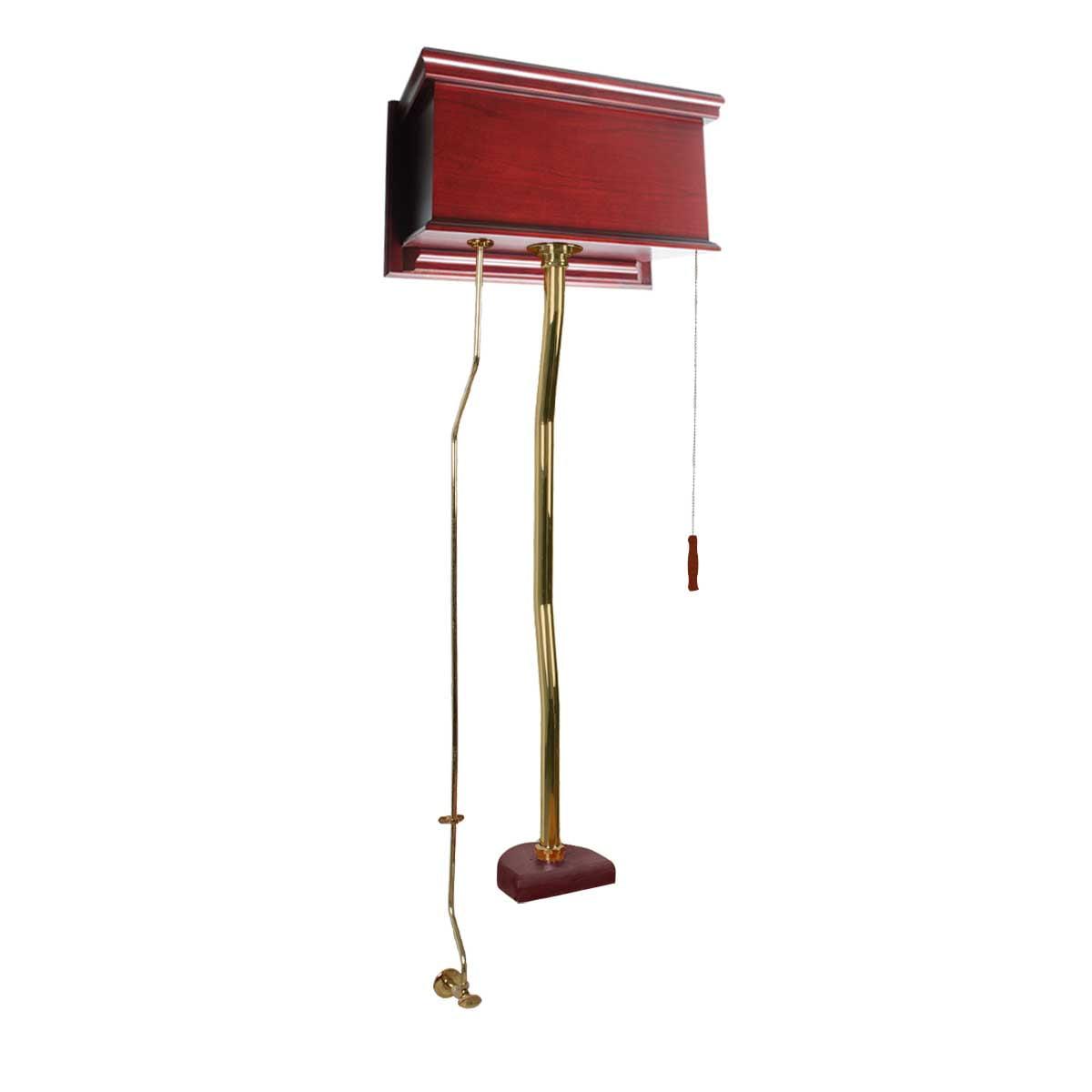 The Renovators Supply High Tank Pull Chain Toilet Conversion Kit Cherry Wooden (Seat Not Included)