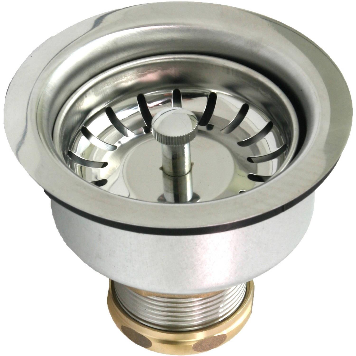 Polished Stainless Steel Round Pop-Up Sink Strainer with Brass Lock