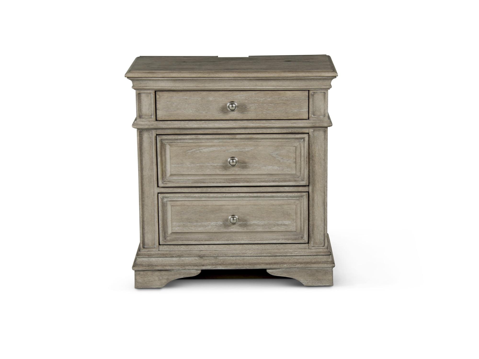 Highland Park Driftwood Gray Wood 3-drawer Nightstand
