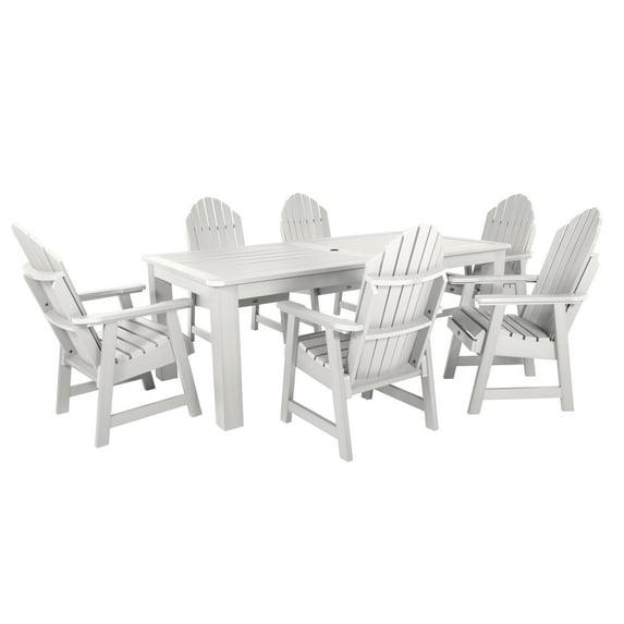 Highwood 7-pc Hamilton Dining Set - 42" x 84" Rectangle Table, Dining Height, Outdoor, Eco-friendly, Synthetic Wood