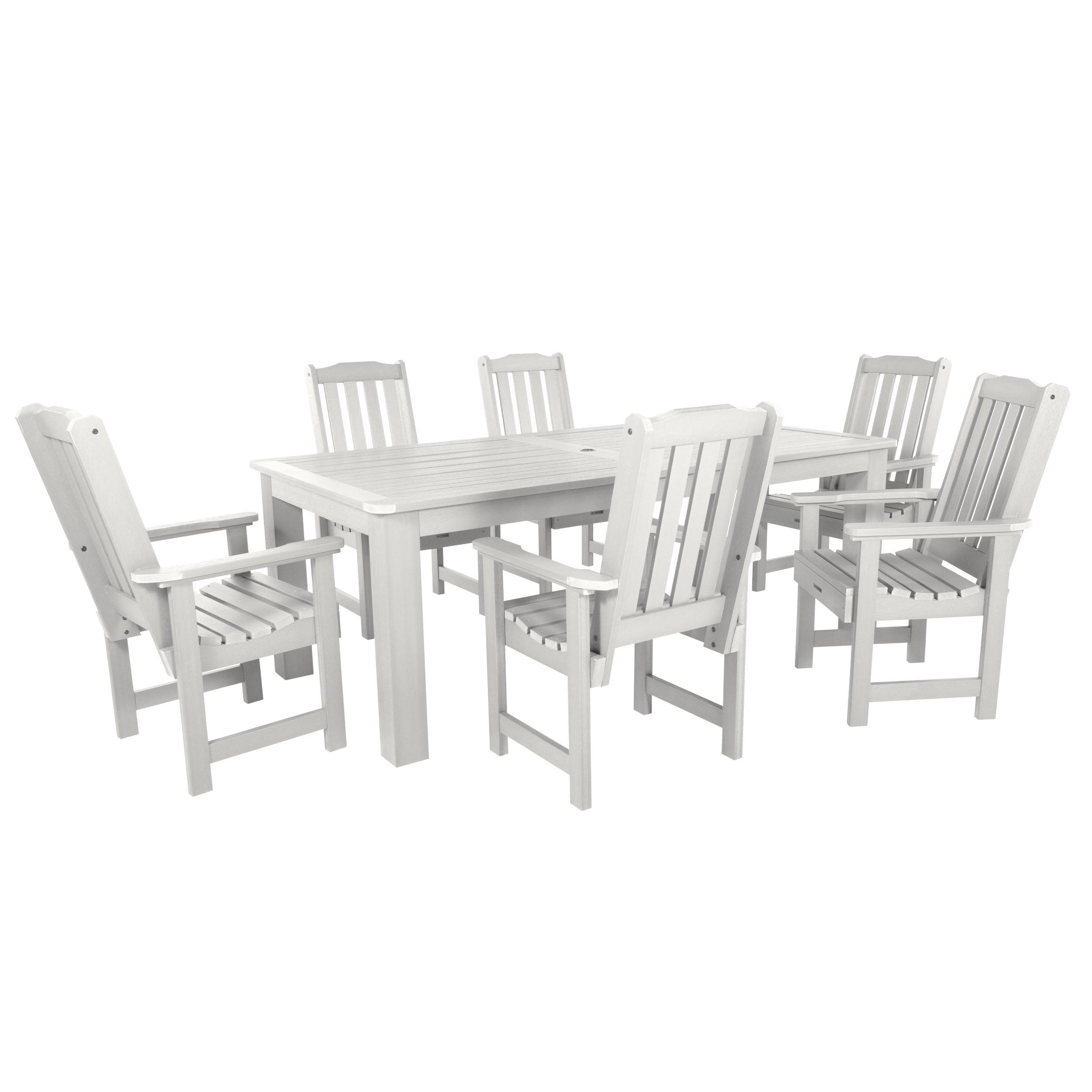 Highwood 7-pc Lehigh Dining Set - 42" x 84" Rectangle Table, Dining Height, Outdoor, Eco-friendly, Synthetic Wood