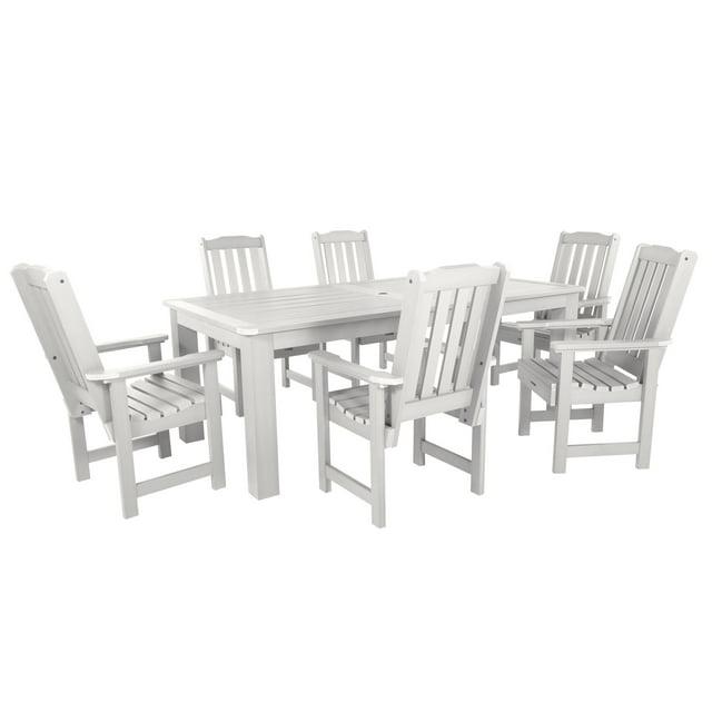 Highwood 7-pc Lehigh Dining Set - 42" x 84" Rectangle Table, Dining Height, Outdoor, Eco-friendly, Synthetic Wood