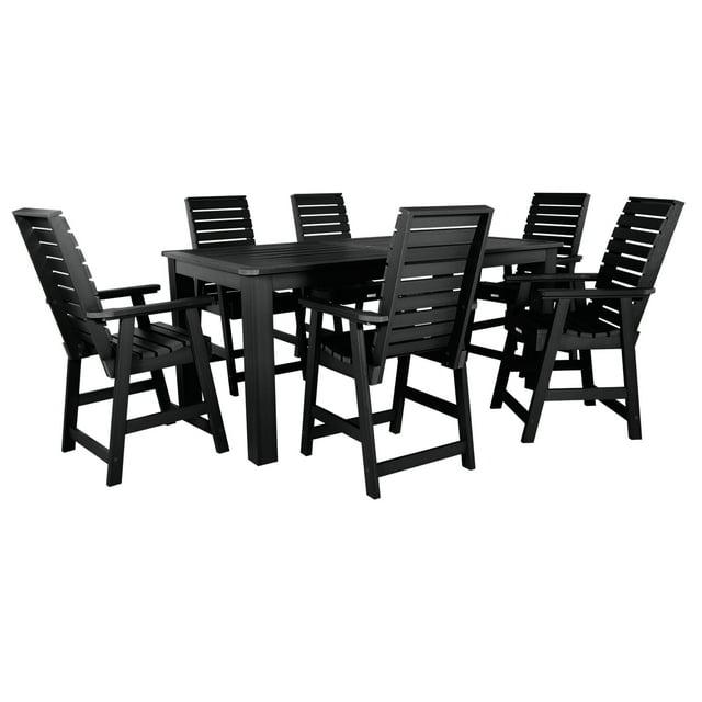 Highwood 7-pc Weatherly Dining Set - 42" x 84" Rectangle Table, Counter Height, Outdoor, Eco-friendly, Synthetic Wood