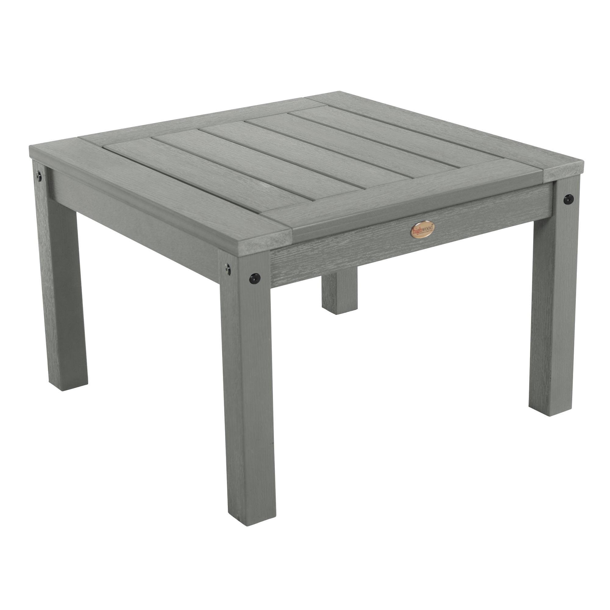 Coastal Teak Gray Plastic Outdoor End Table