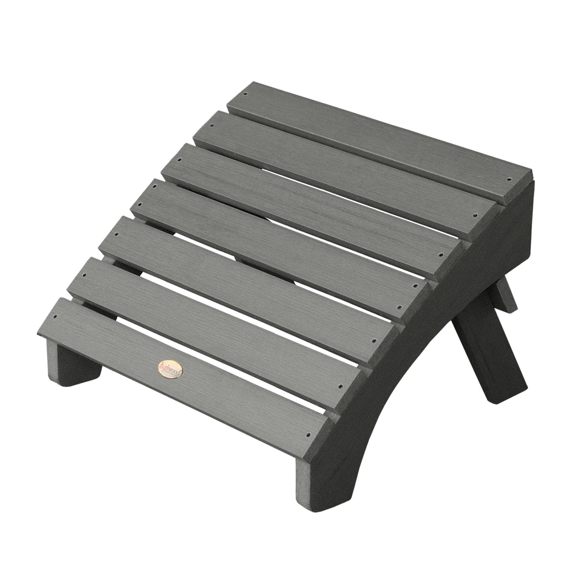 Folding Adirondack Patio Ottoman Coastal Teak Gray - highwood: All-Weather, Water-Resistant, No Assembly Required