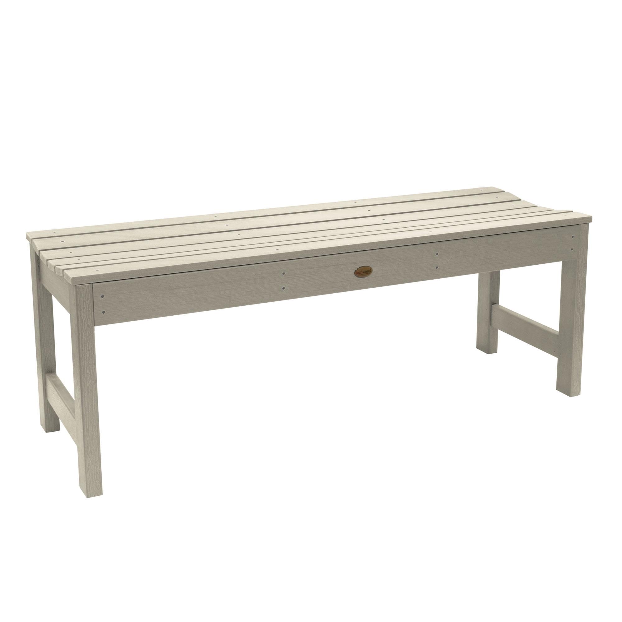 Whitewash 4-Foot Synthetic Wood Backless Picnic Bench