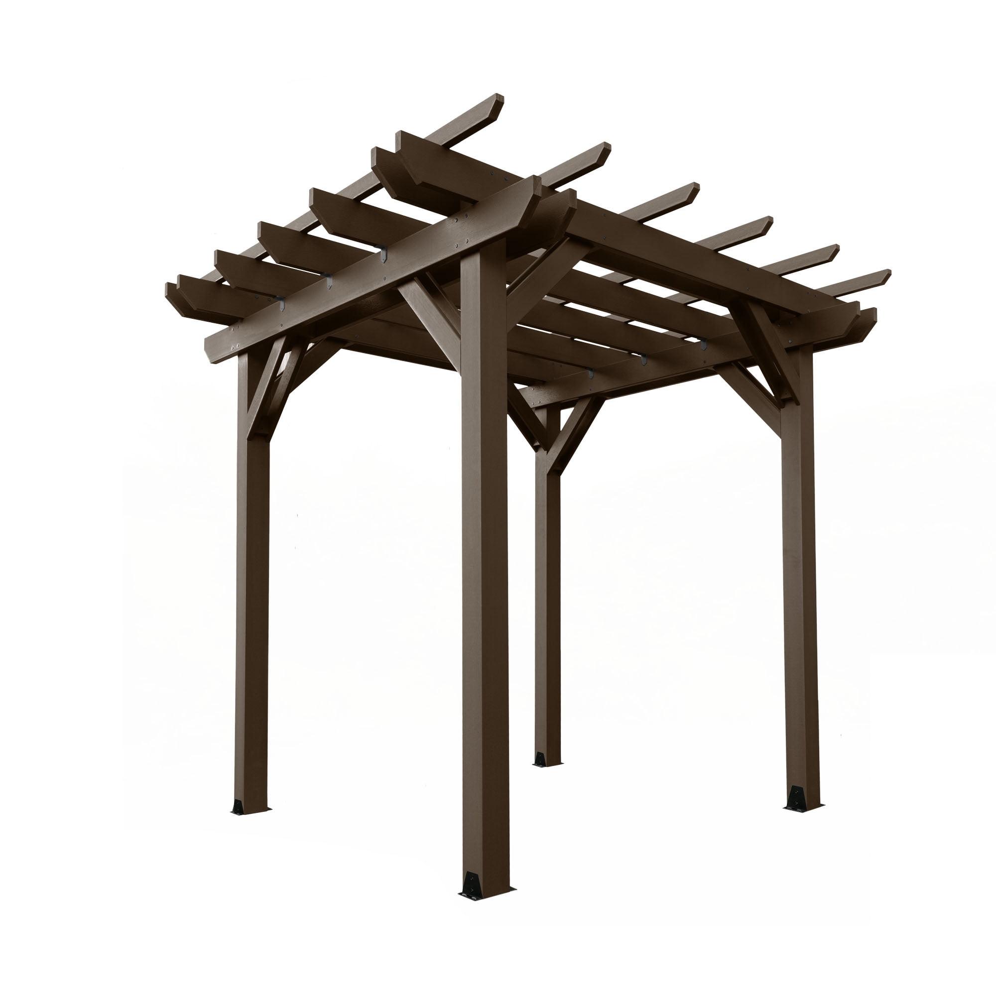 Weathered Acorn 8' x 8' Poly Lumber Pergola