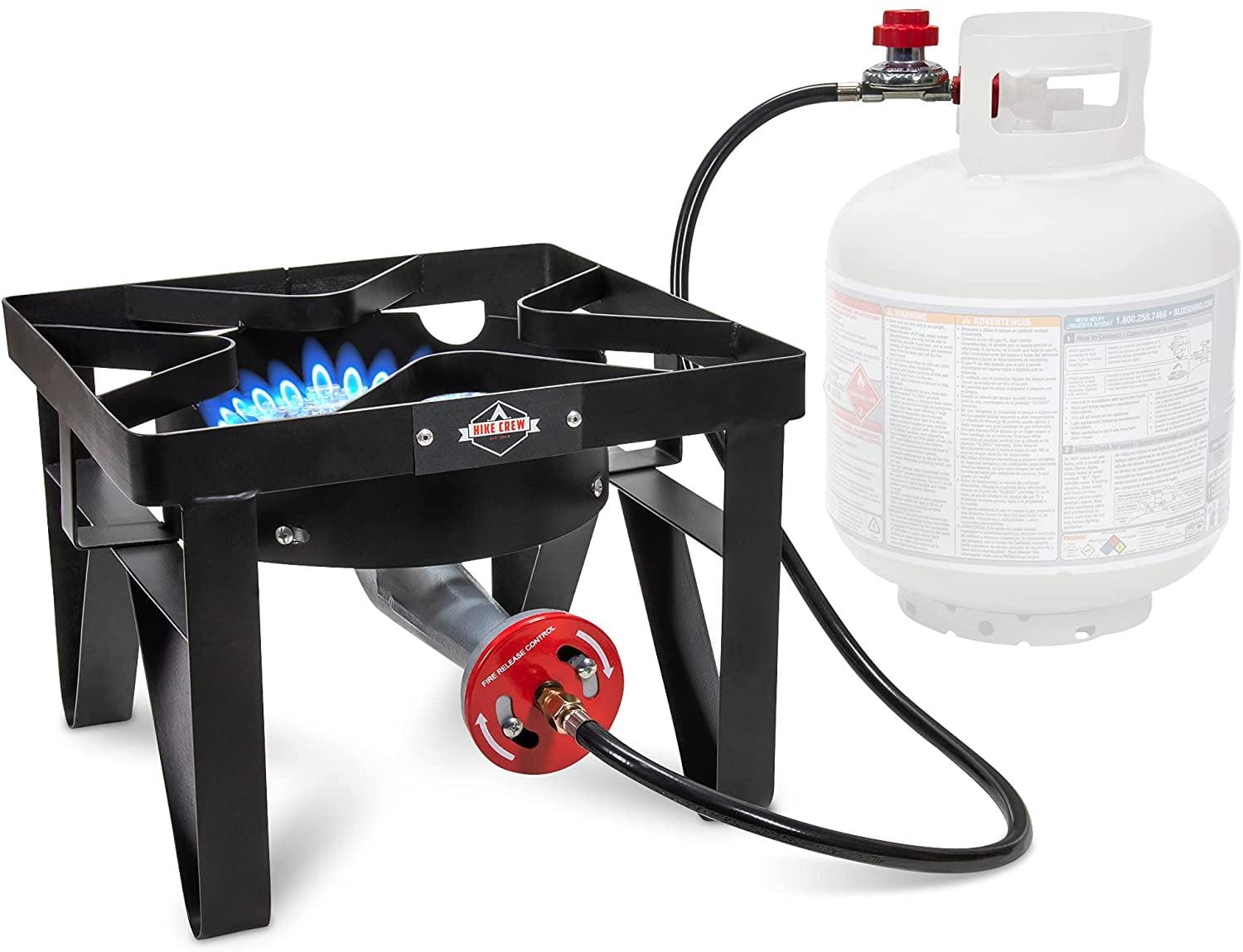 Hike Crew 220,000 BTU Single Burner Portable Gas Stove with Flame Air Control & Adjustable Hose