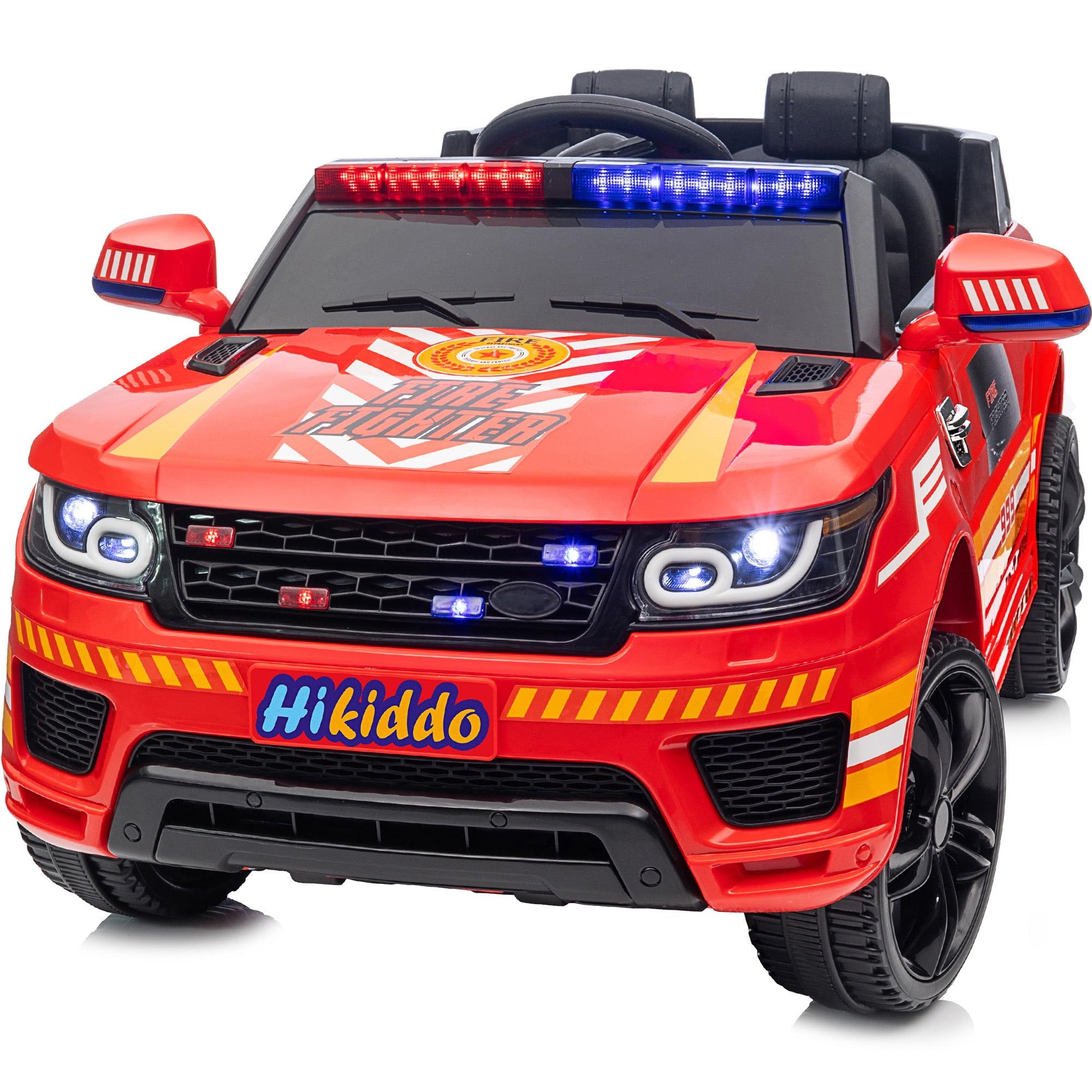 Red 24-Volt Firefighter Ride-On Car with Remote Control