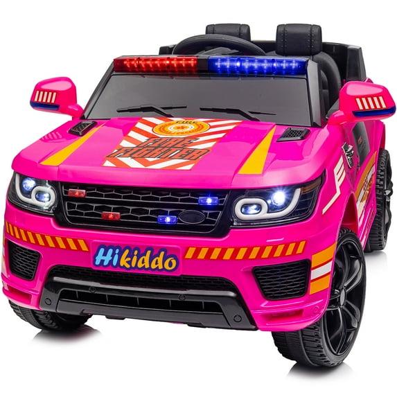 Outfunny Electric Police Car for Kids, 12 Volt Kids Ride on Toy Car with Remote Control, Bluetooth, Megaphone