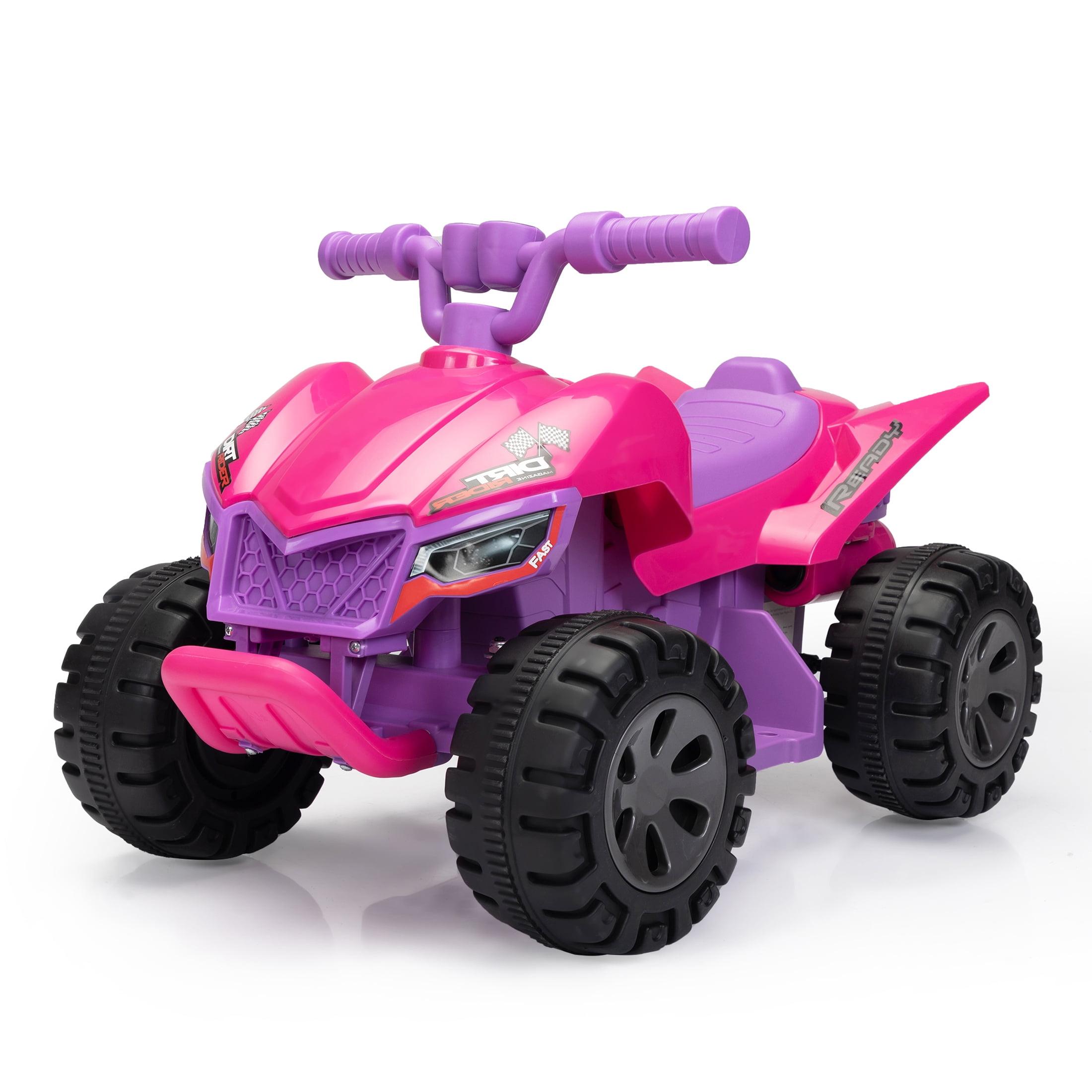 CIPACHO 6V Kids Ride-On Electric ATV, 4-Wheeler Quad Car Toy with Music for Toddlers Age 3-5, LED Headlights and Spray Device, Pink