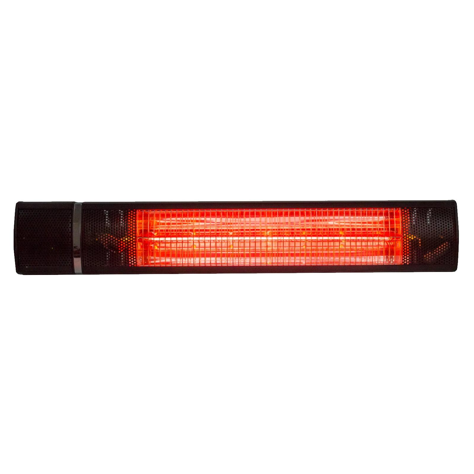 Black Wall-Mounted Infrared Electric Patio Heater with Variable Heat