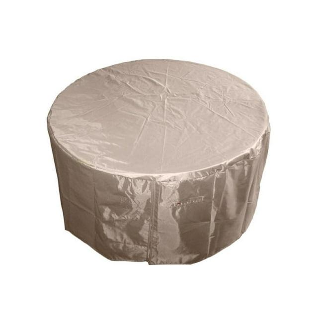 Hiland Round Heavy Duty Waterproof Propane Fire Pit Cover in Tan