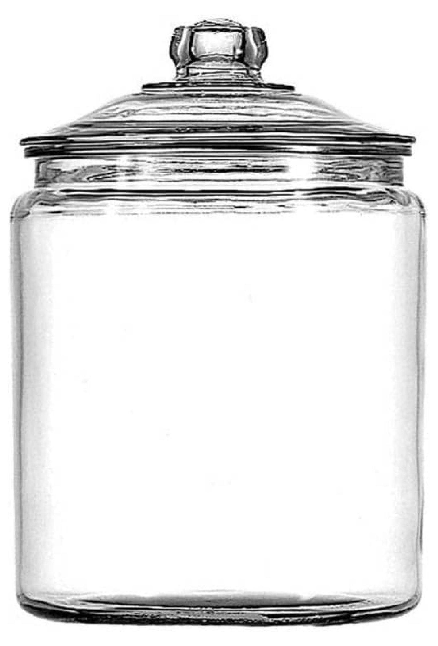 Exlonjet Hill Glass 0.5 Gallon Storage Jar, Set of 1