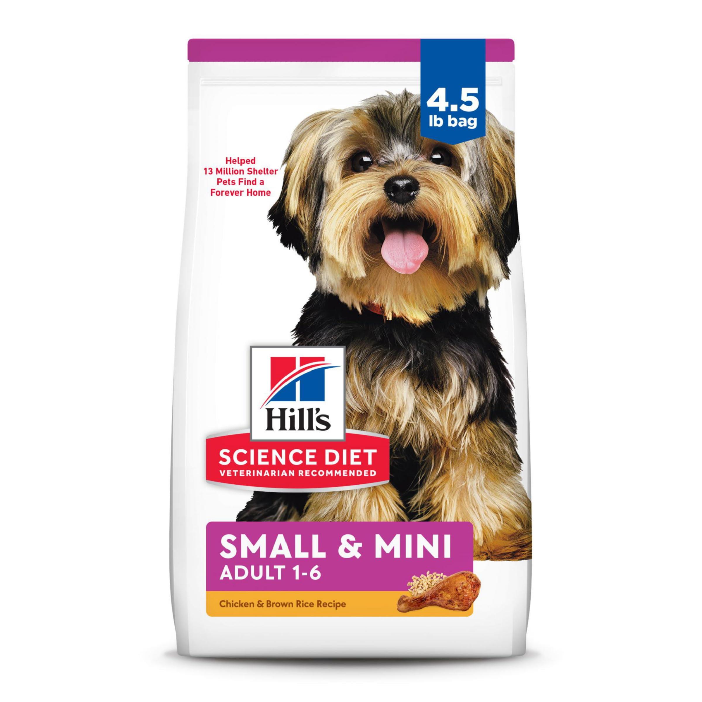 Small & Mini Adult Chicken and Brown Rice Dry Dog Food, 4.5 lb