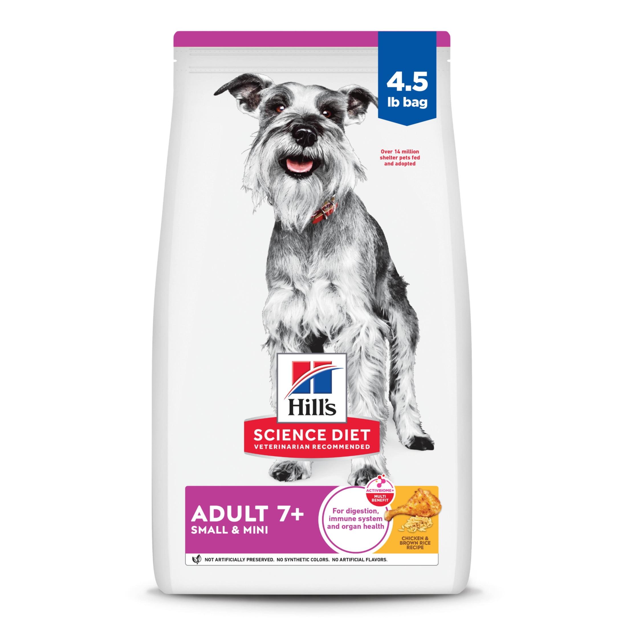 Hill's Science Diet Small & Mini Chicken, Barley & Rice Dry Dog Food for 7+ Senior Dogs, 4.5lb Bag