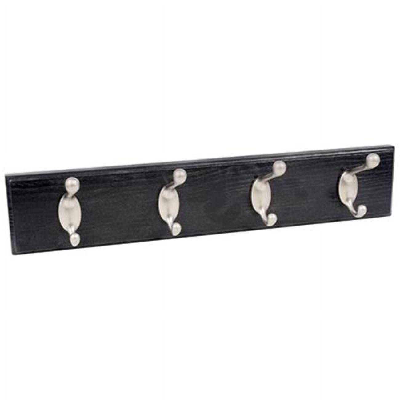 HIGH & MIGHTY 515708 Tool Free Coat Rack with 4 Hooks, 18", Black and Satin