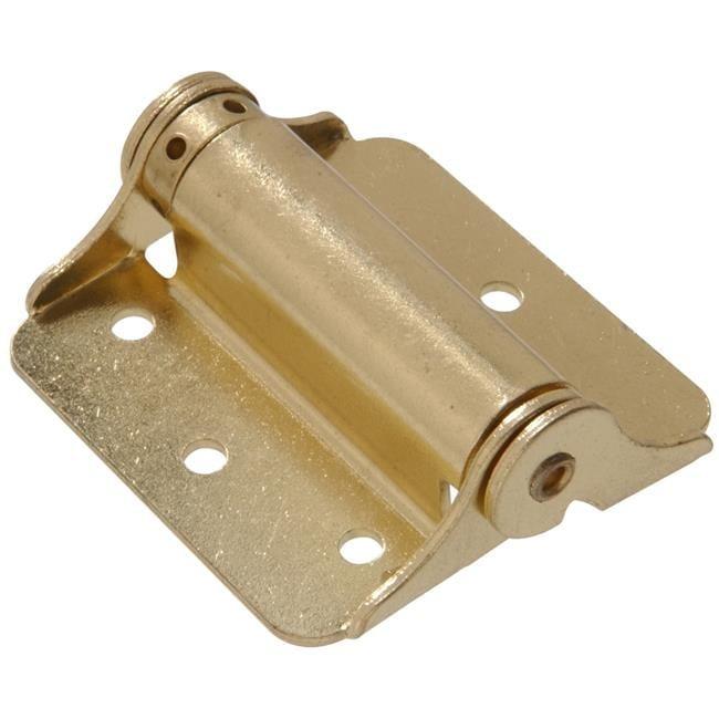 Hillman Group 851598 Carded - Adjustable Spring Door Hinges, Brass Plated - 3 in.