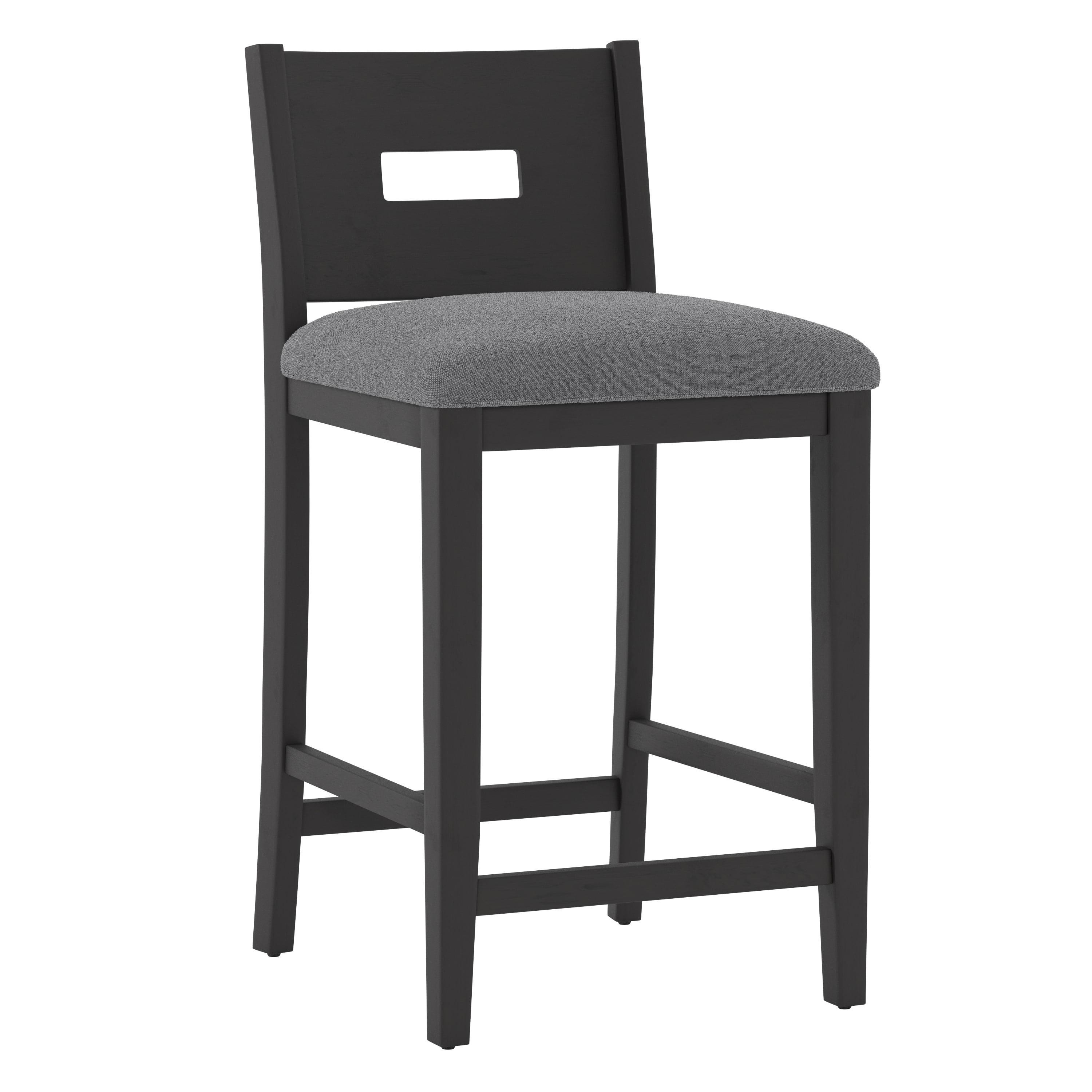 Allbritton Wood Counter Height Barstool Antiqued Brown - Hillsdale Furniture: Matte Finish, Polyester Upholstery, Armless Design