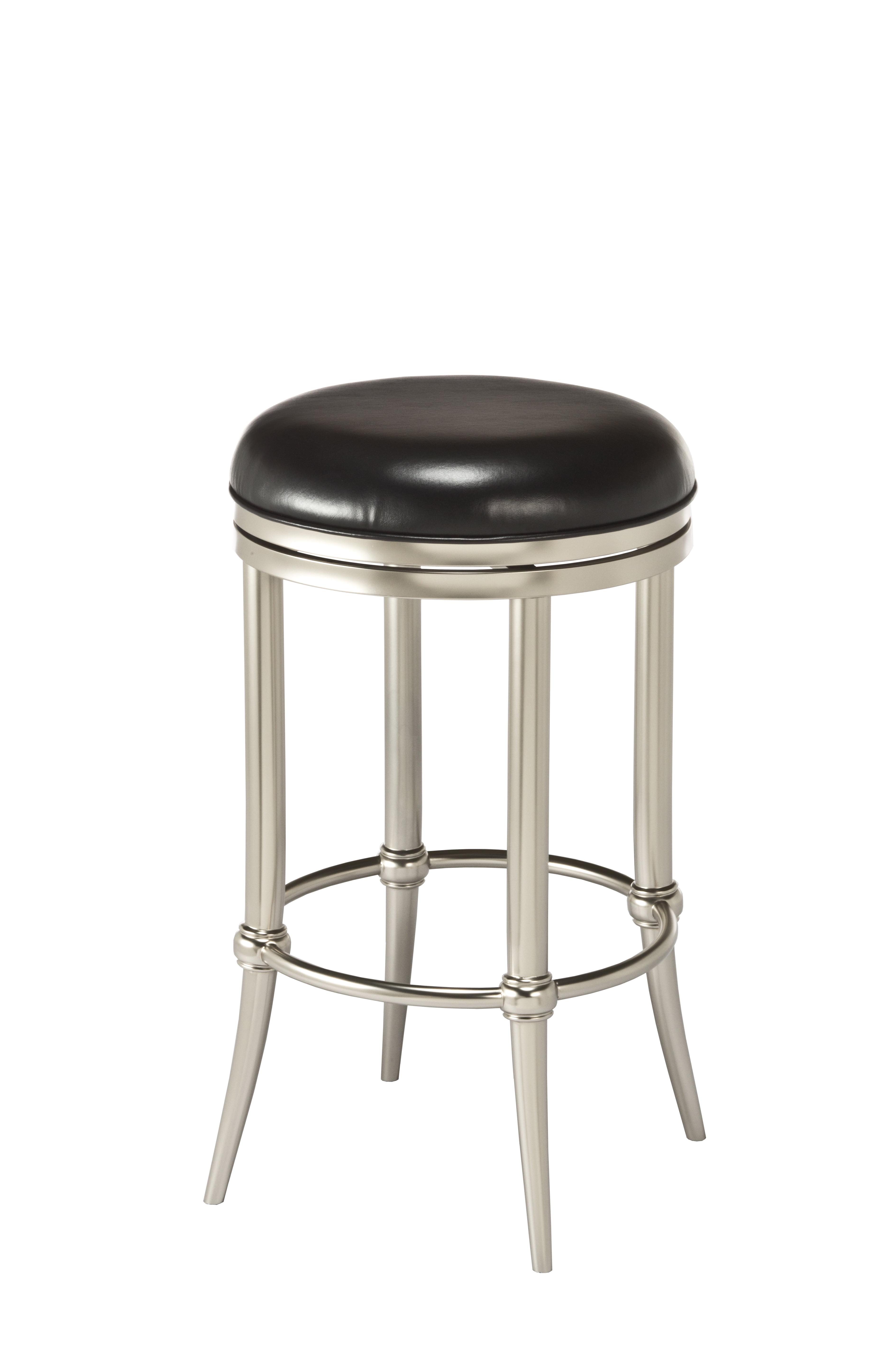 Cadman 26" Matte Nickel Backless Counter Height Swivel Stool