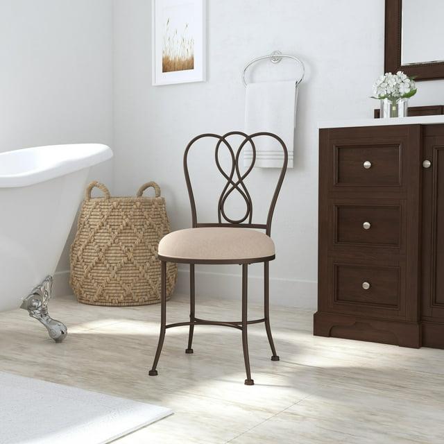 18.5" Christina Metal Vanity Stool Bronze/Cream - Hillsdale Furniture
