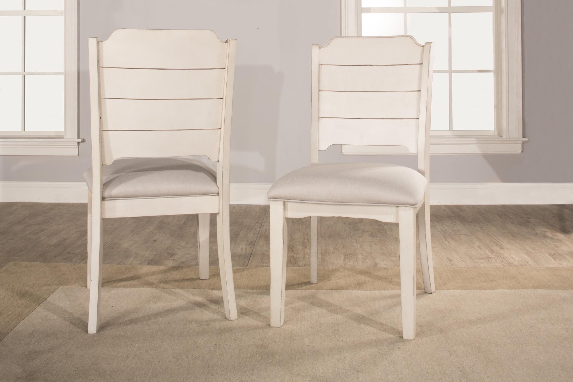 Clarion Sea White Swivel Dining Chair with Metal Accents, Set of 2