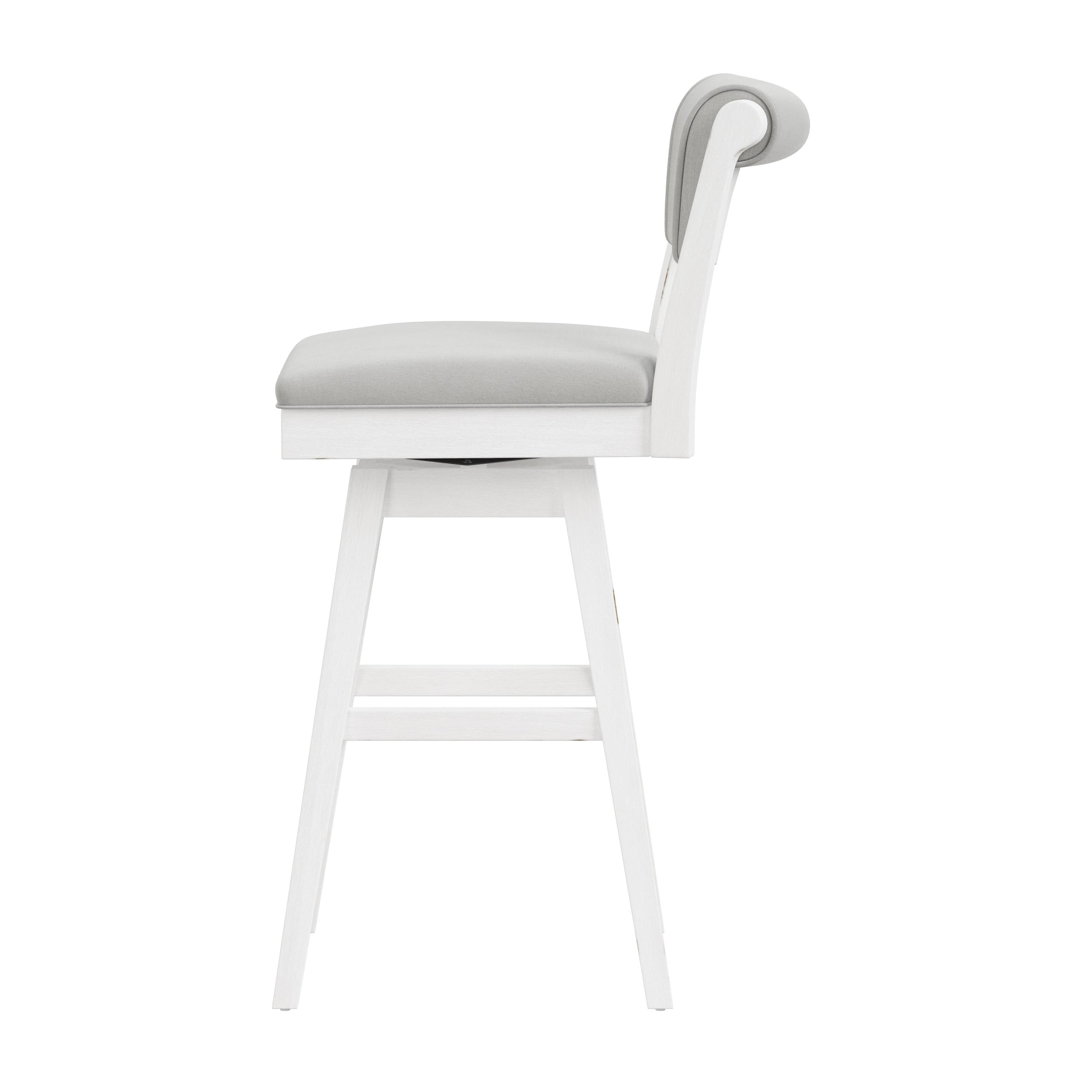 Clarion Wood and Upholstered Bar Height Swivel Stool Sea White - Hillsdale Furniture