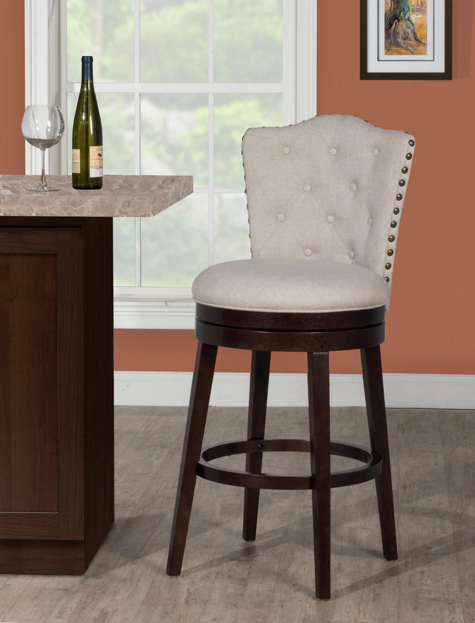 Hillsdale Furniture Edenwood Swivel Counter Height Barstool Cream: Matte Finish, Upholstered, Wood Legs