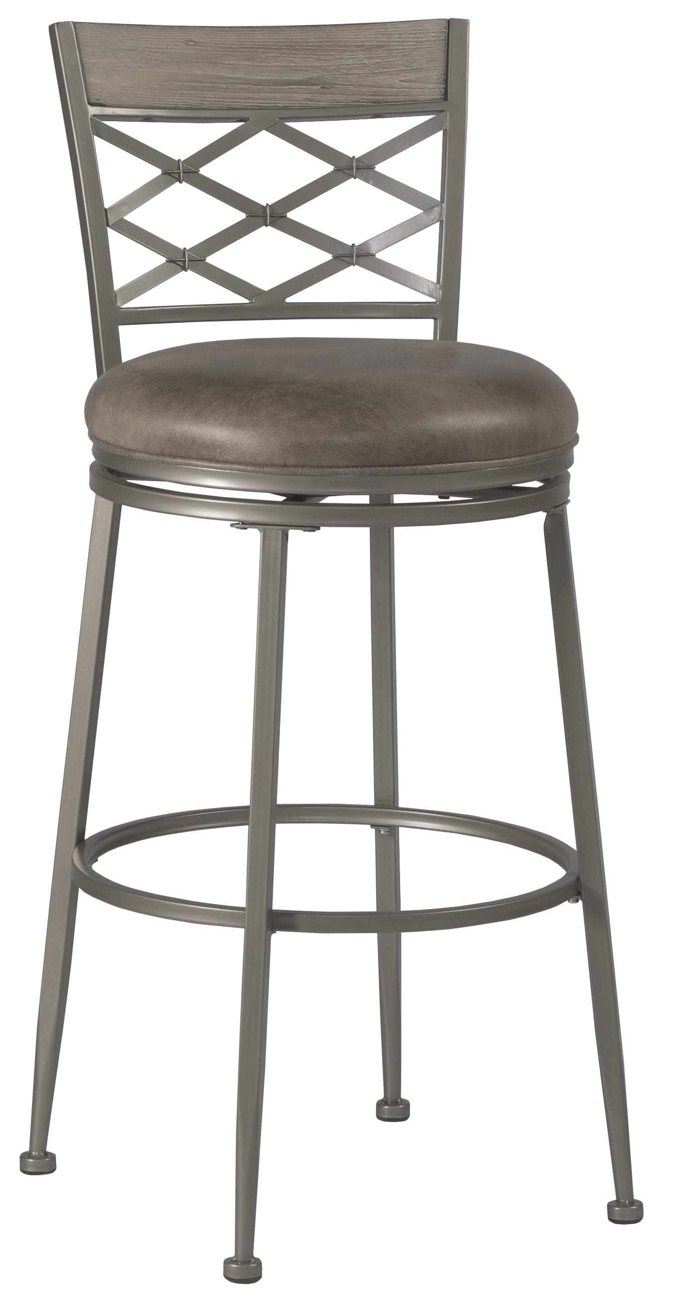 Hutchinson Gray Wood and Metal Swivel Counter Stool