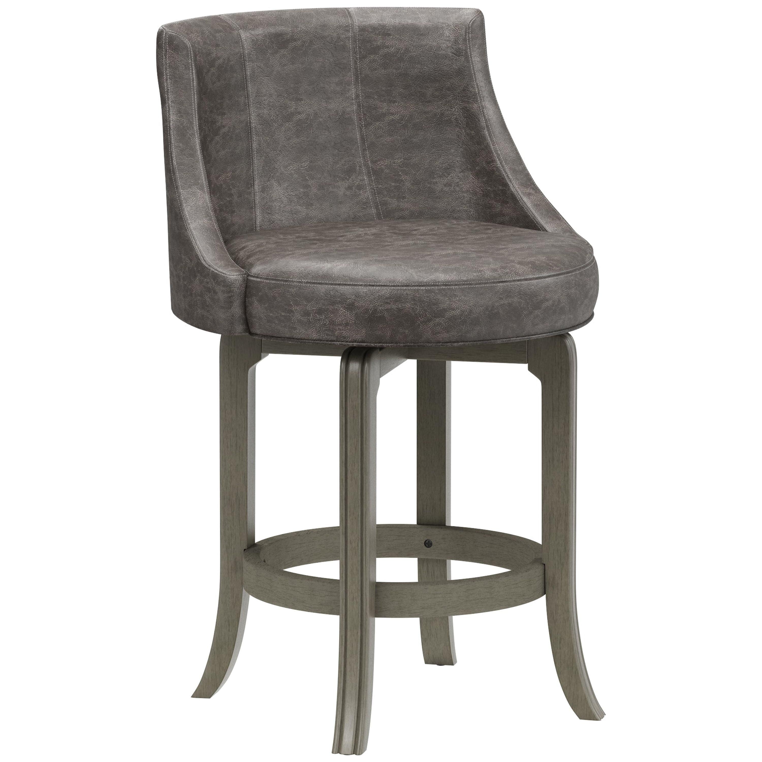 Napa Valley Wood Swivel Counter Height Barstool Aged Gray/Charcoal - Hillsdale Furniture