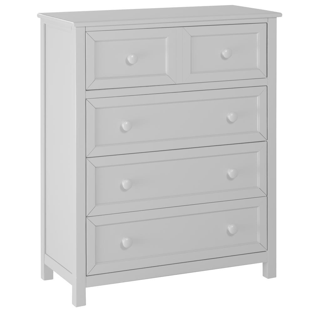 Bright White Solid Wood 4-Drawer Youth Chest with Ball Bearing Slides