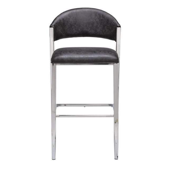 Hillsdale Molina 30 Metal Contemporary Bar Stool in Gray/Chrome
